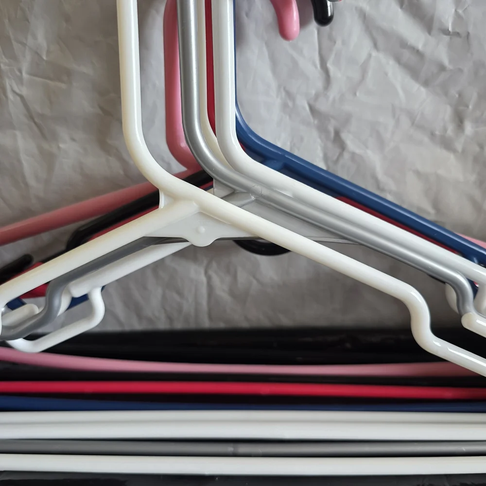 Set of Multi-Colored Plastic Hangers 10 Pieces